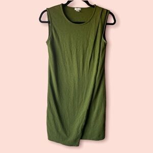 J. Crew Matcha‎ Drapey Green Cotton Dress